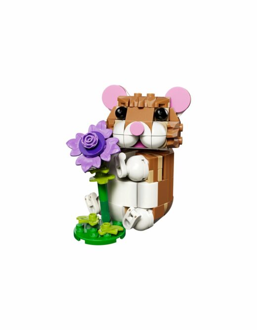 Schattige hamster met bloem