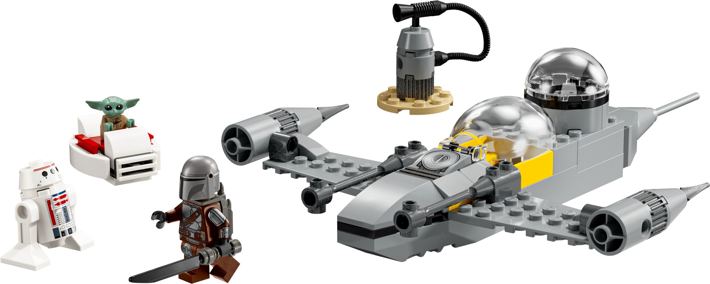 Mando en Grogu's N-1 Starfighter