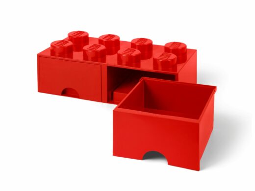 Rode LEGO opbergsteen met 8 noppen