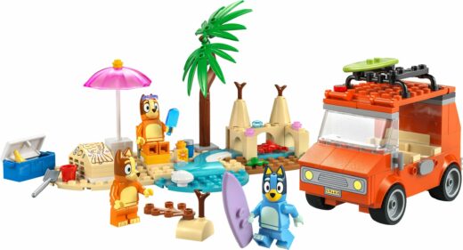 Bluey's autorit naar het strand