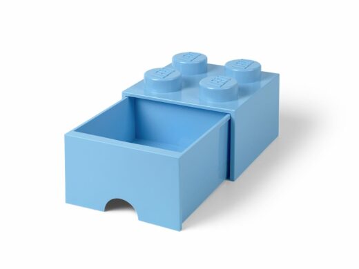 Opbergsteen met 4 noppen en 1 lade - lichtblauw