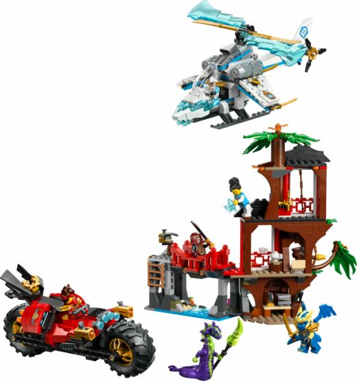 Ninjavoertuigen bij de boomhut