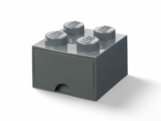 Opbergsteen met 4 noppen en 1 lade - donkergrijs