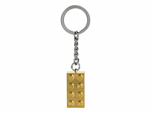 LEGO gouden sleutelhanger met 2x4 noppen