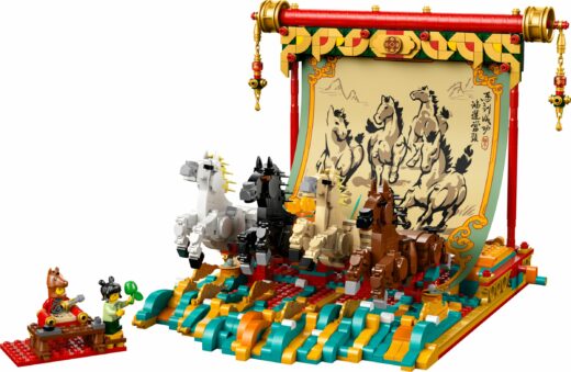 Display met galopperende paarden