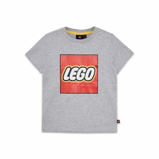 T-shirt met korte mouwen en logo voor kinderen - grijs gemêleerd