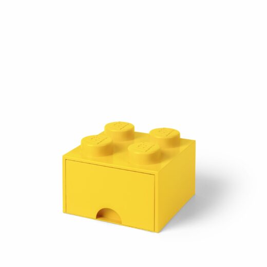 Opbergsteen met 4 noppen en 1 lade - geel