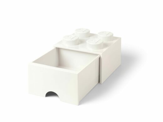 Opbergsteen met 4 noppen en 1 lade - wit