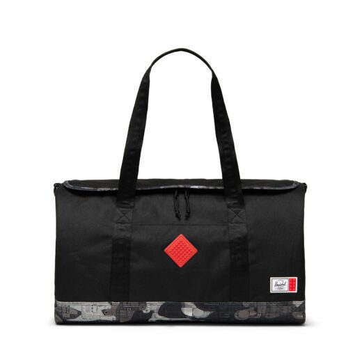 LEGO Herschel Heritage weekendtas - zwart met abstracte stenen